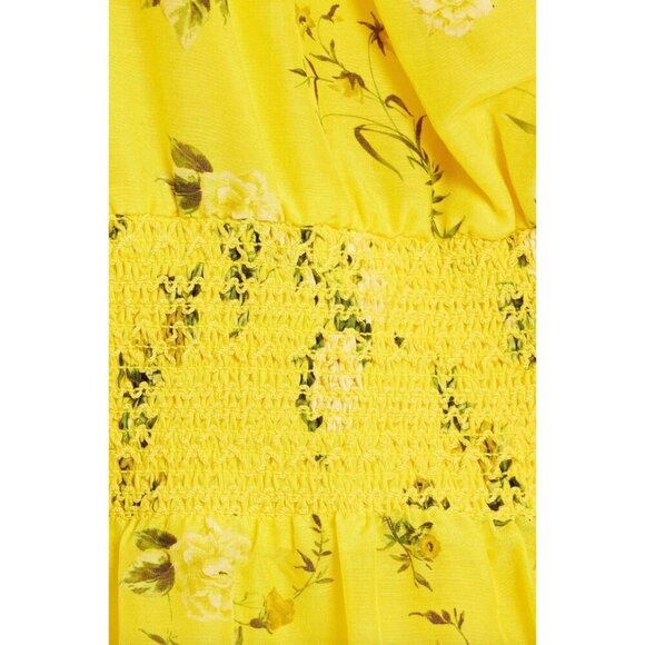 ALICE + OLIVIA Lai Printed Silk Blend Mini Dress Yellow Womens Size 10 - Picture 7 of 15